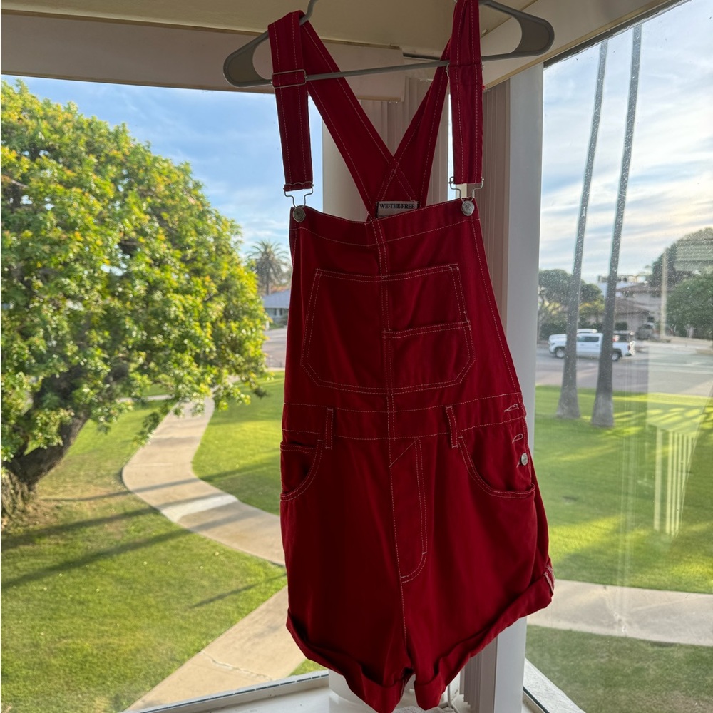 Free people Ziggy Overalls in RED!